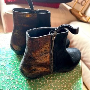 Dansko short boot with bronze gold accents